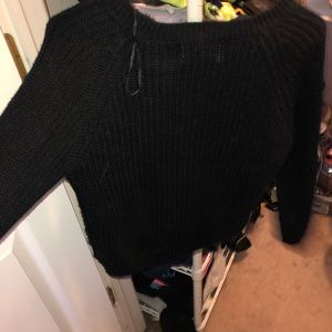 Cropped black sweater